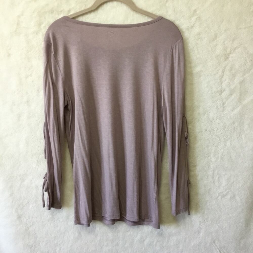 Loft Mauve Long Sleeve Tie-bow Top - Picture 6 of 7